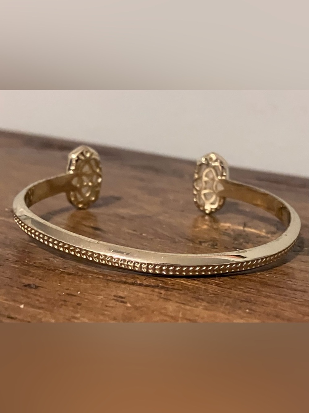 Elton Gold Cuff Bracelet in Iridescent Drusy - Picture 6 of 7